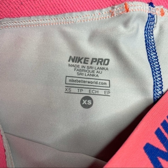 Nike Pro Blue & Pink Zebra Print Workout Capri Leggings Size XS - Picture 4 of 8